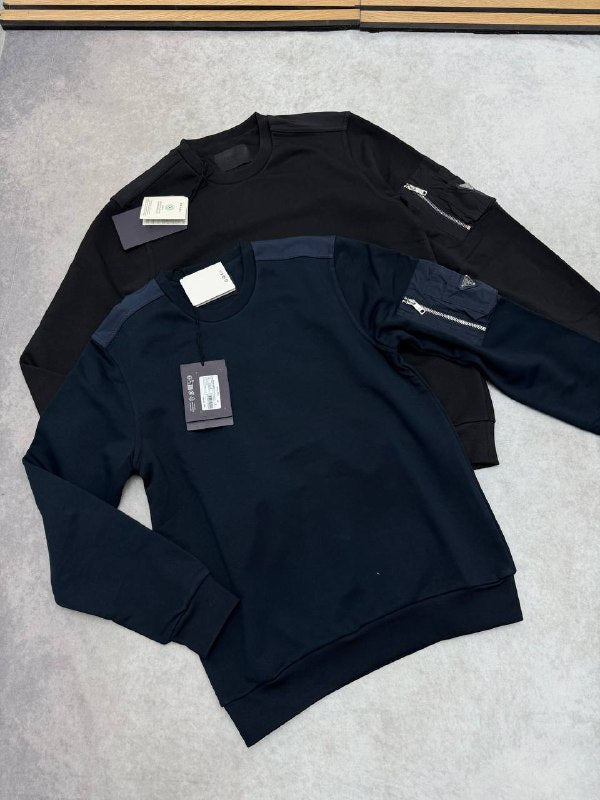 Prada Cotton Fleece And Re-nylon Men's Women's Jumper in 2 Colors Reps UK Best Quality AAA Replica