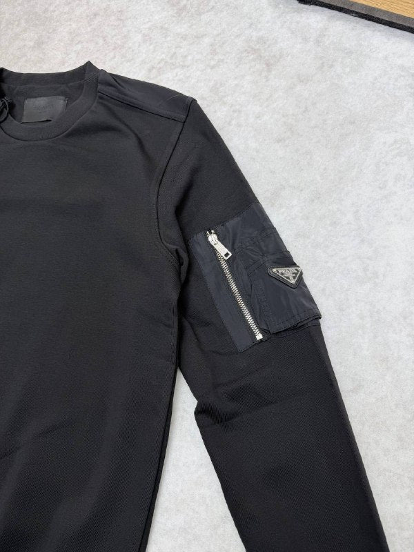 Prada Cotton Fleece And Re-nylon Men's Women's Jumper in 2 Colors Reps UK Best Quality AAA Replica