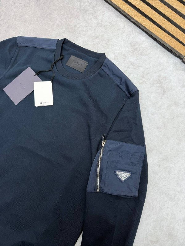 Prada Cotton Fleece And Re-nylon Men's Women's Jumper in 2 Colors Reps UK Best Quality AAA Replica