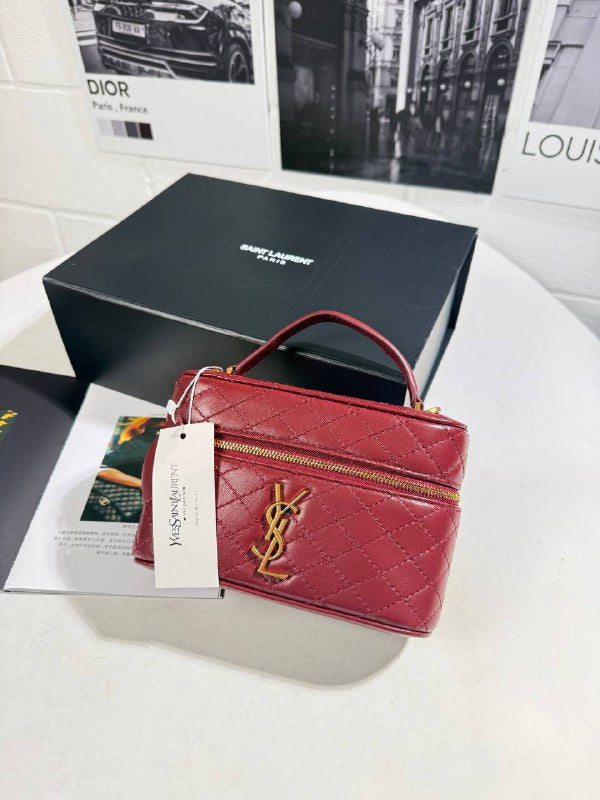 Saint Laurent Gaby Vanity Leather Women's Shoulder Bag Red Reps Sale UK Best Quality AAA Replica