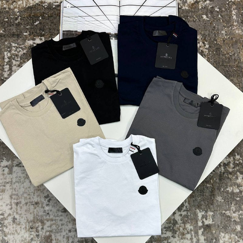 Moncler Logo Patch Cotton T-Shirt Men's Women's in Different Colors Reps Sale UK Best Quality Replica
