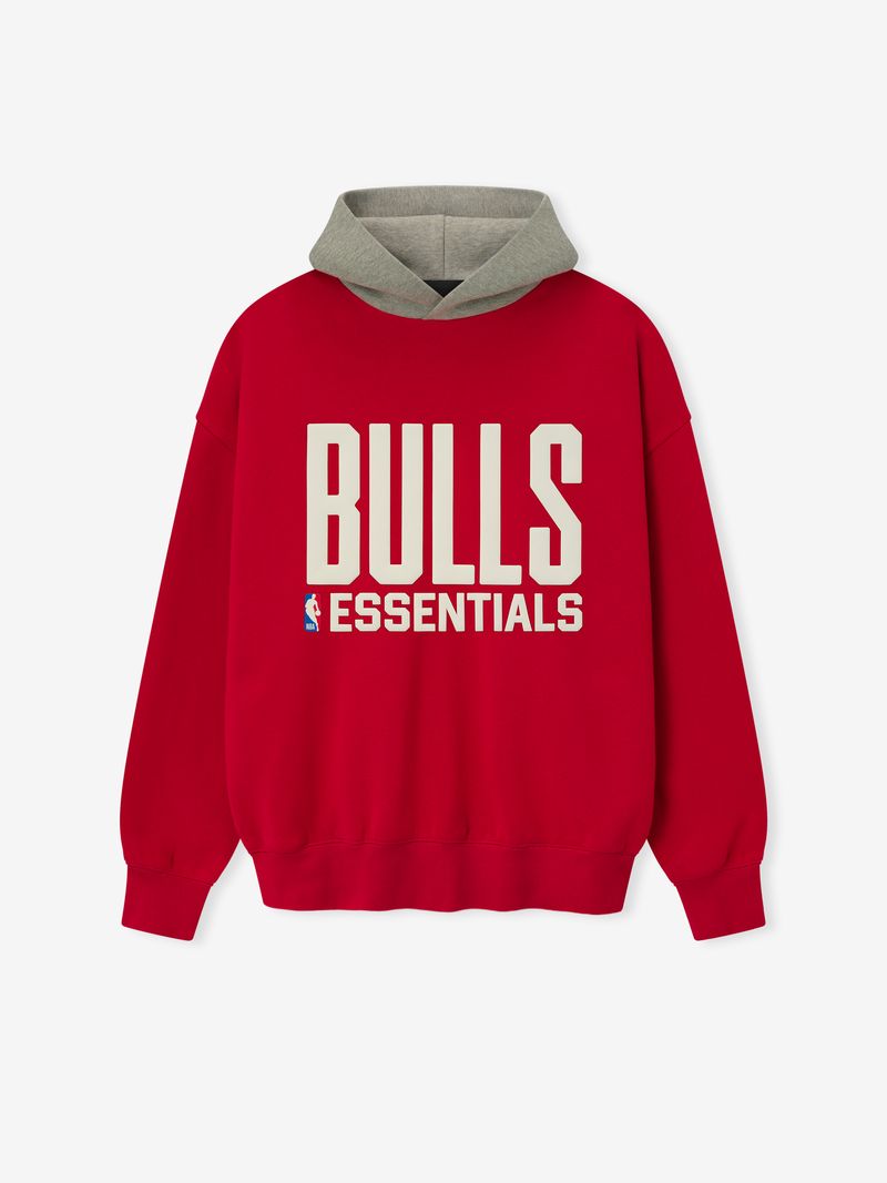 Fear of God Essentials Bulls Sport Hoodie Red Grey BagAg