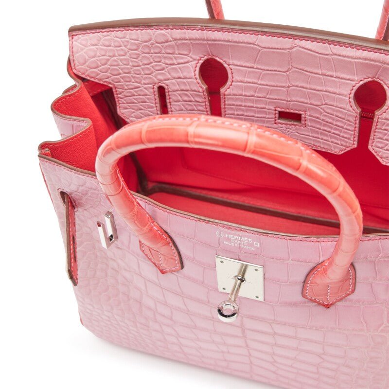 5P Bubblegum Pink and Bougainvillea Matte Alligator HSS Birkin 30 Palladium Hardware, 2011 - Crowned Bag