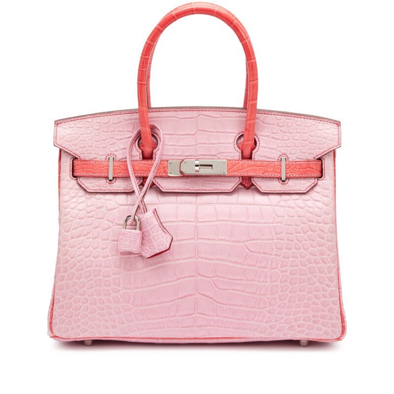 5P Bubblegum Pink and Bougainvillea Matte Alligator HSS Birkin 30 Palladium Hardware, 2011 - Crowned Bag