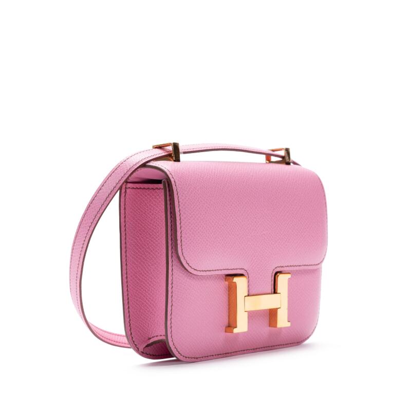 5P Bubblegum Pink Epsom Micro Constance 14 Gold Hardware, 2010 - Crowned Bag