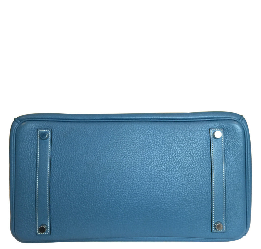 Hermès Blue Jean Birkin 35cm Bag PHW Crowned Bag