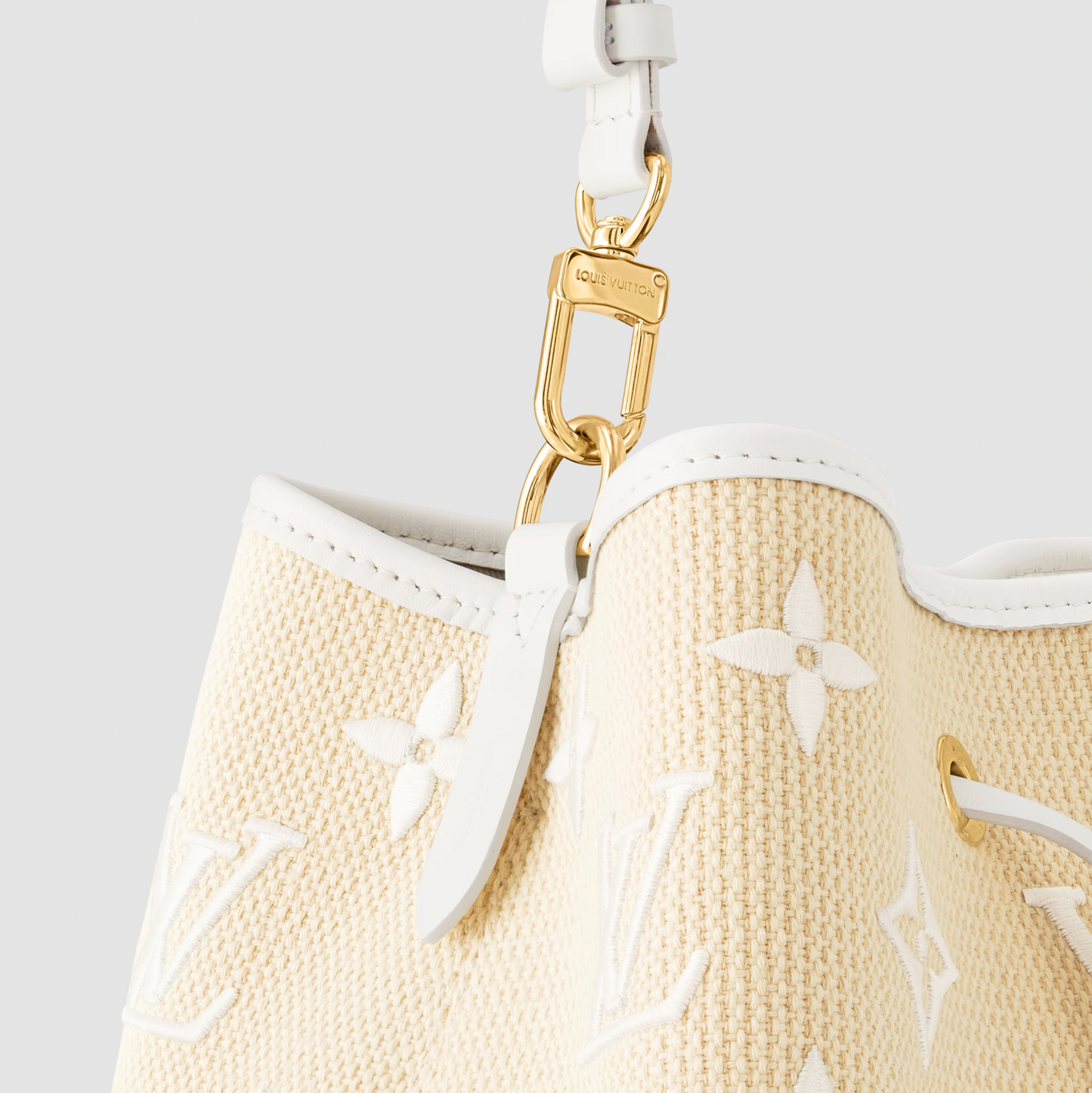 Louis Vuitton NeoNoe MM White Monogram Cotton Bucket Bag M22852