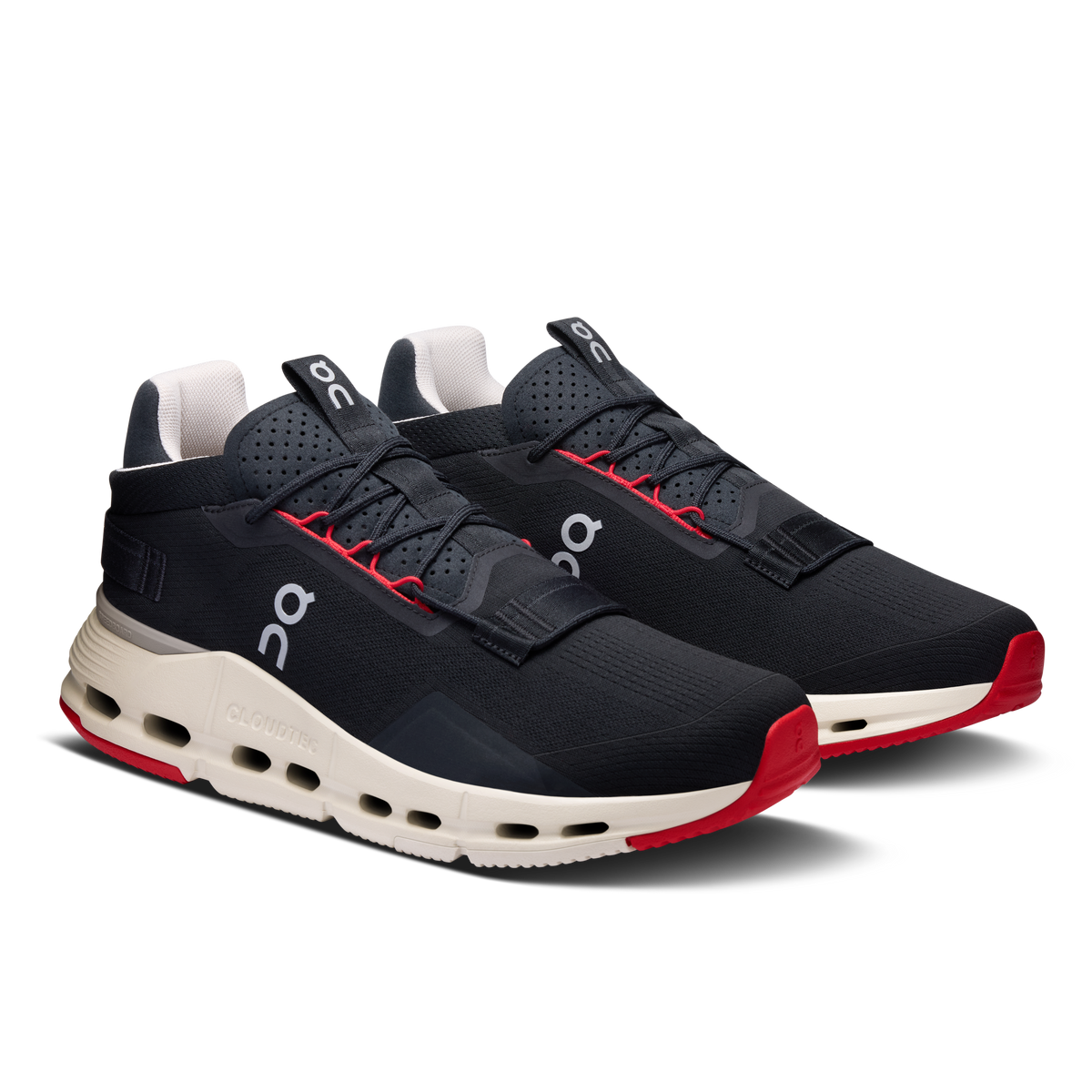 On Running Men's Cloudnova 2 Shoes - Black / Red On Running