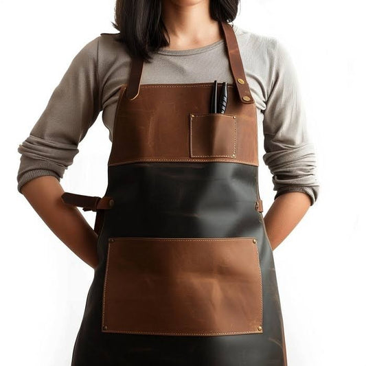 TrimTailor Genuine Cowhide Leather Barber Apron – Elegant & Professional