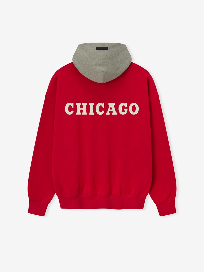 Fear of God Essentials Bulls Sport Hoodie Red Grey BagAg