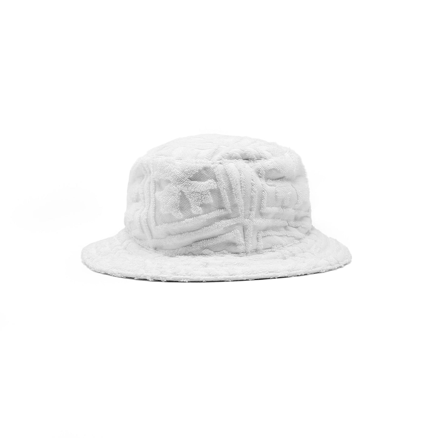 Chrome Hearts Cross Leather Patch Terry Fabric Hat in White