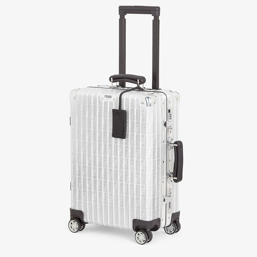 Fendi Aluminum Trolley Case With Leather Details Fendi