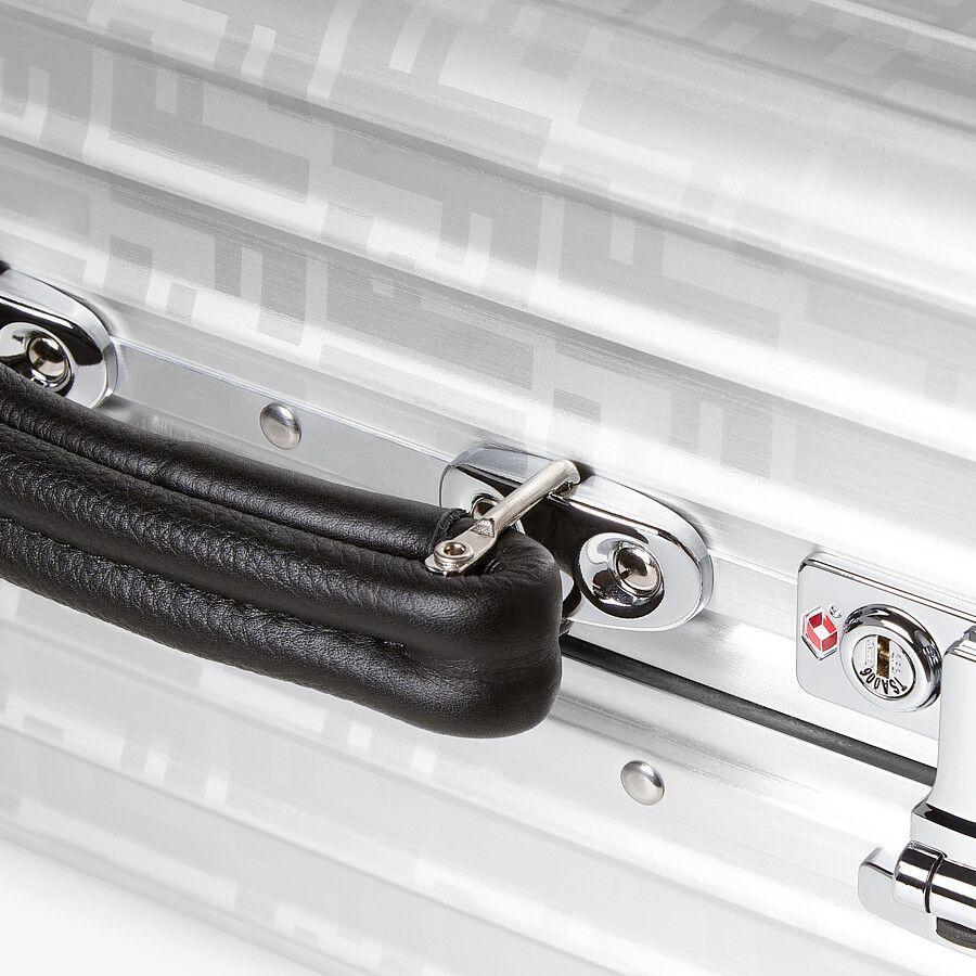 Fendi Aluminum Trolley Case With Leather Details Fendi