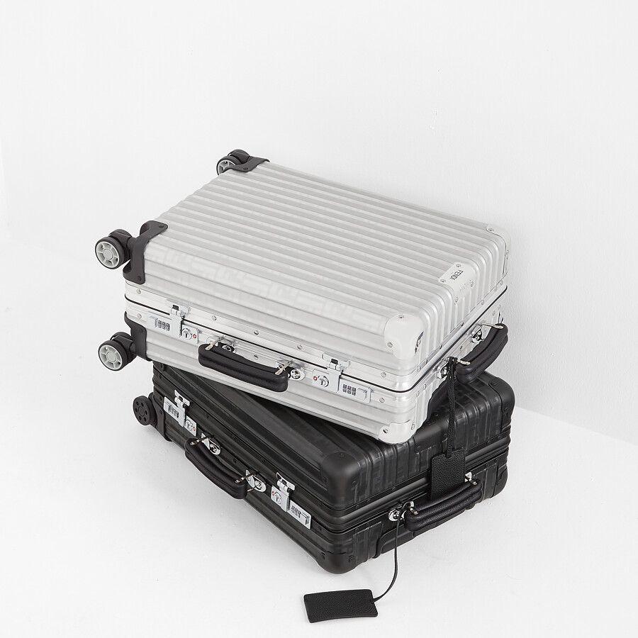 Fendi Aluminum Trolley Case With Leather Details Fendi
