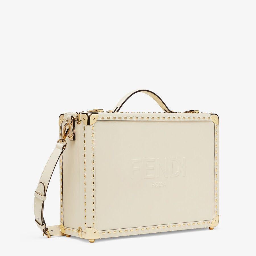 Fendi Medium White Leather Suitcase Fendi