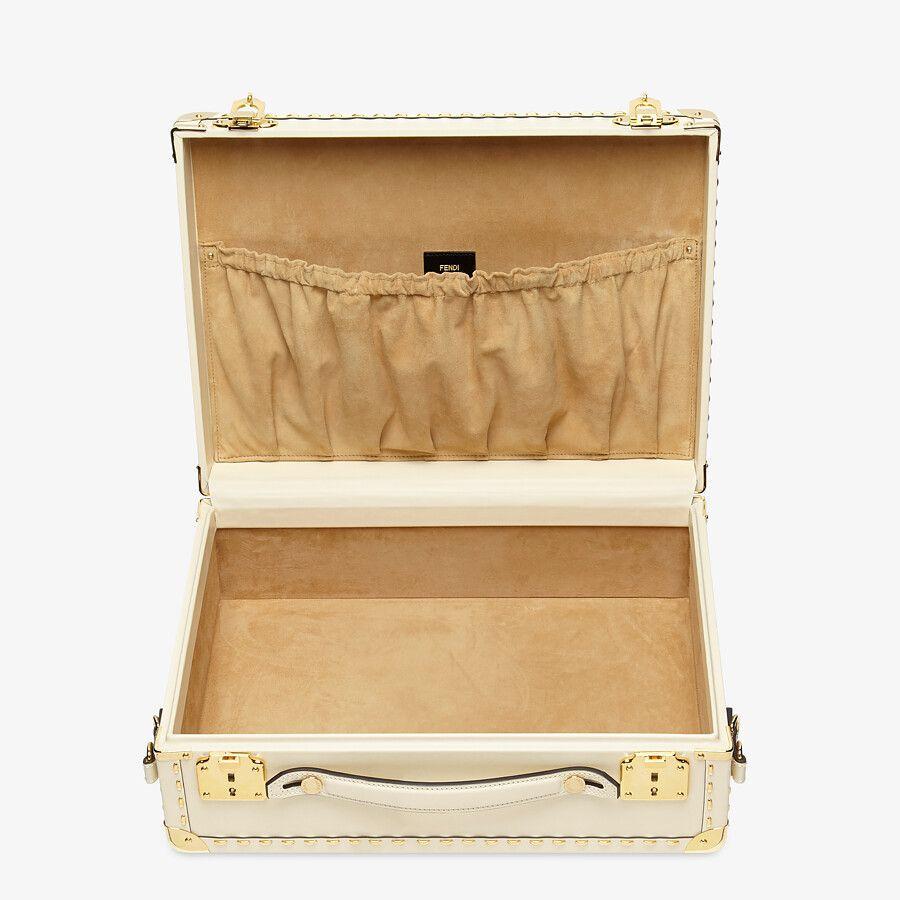 Fendi Medium White Leather Suitcase Fendi