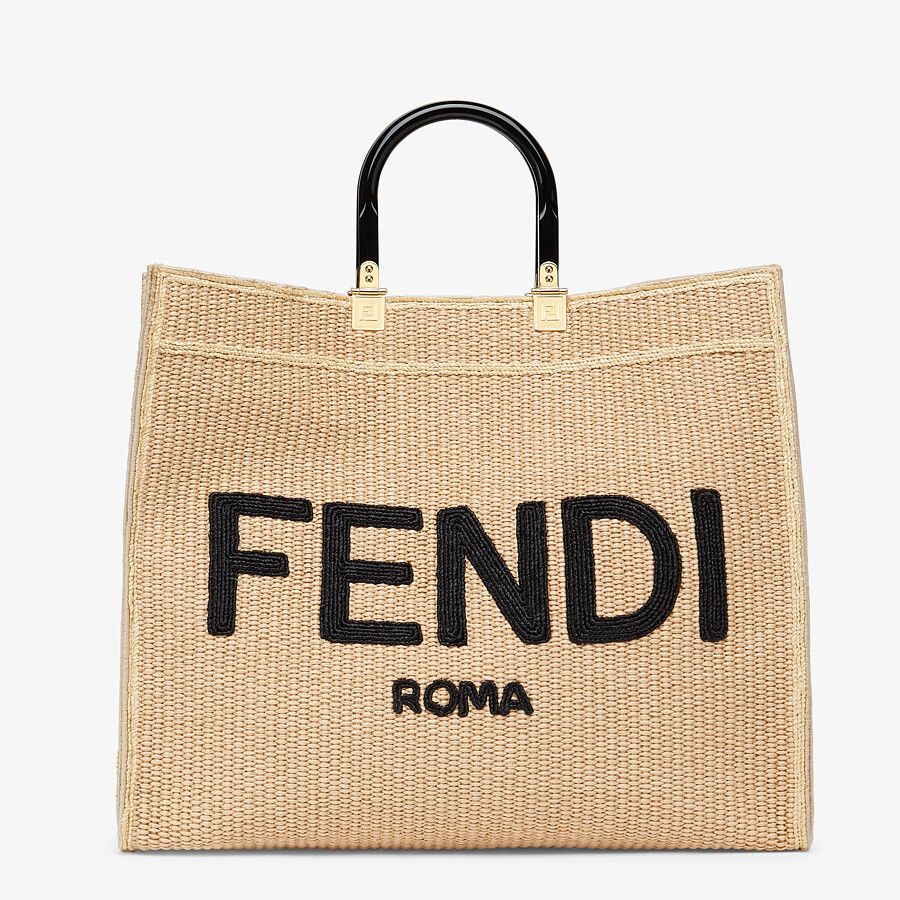 Fendi Large Woven Straw Shopper Fendi