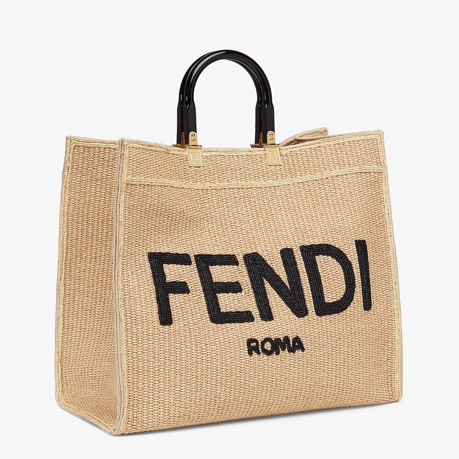 Fendi Large Woven Straw Shopper Fendi