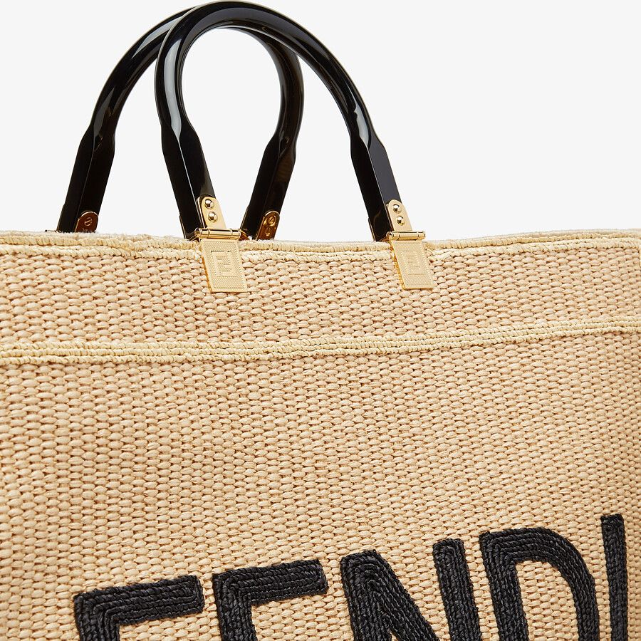 Fendi Large Woven Straw Shopper Fendi