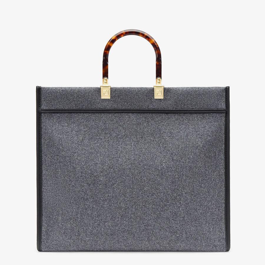 Fendi Large Gray Flannel Shopper Fendi