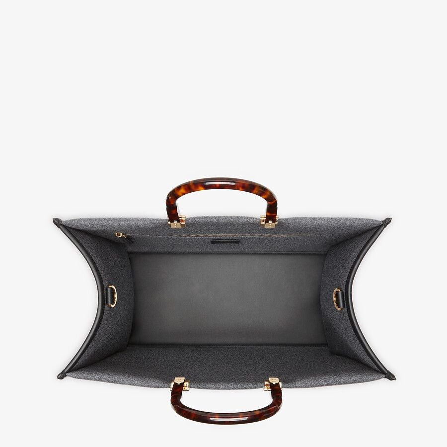 Fendi Large Gray Flannel Shopper Fendi
