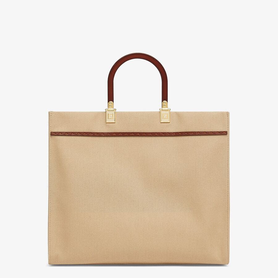 Fendi Sunshine Medium Beige Canvas Bag Fendi