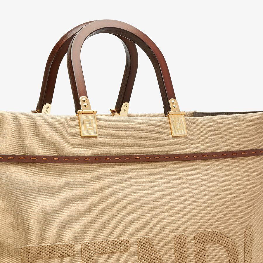 Fendi Sunshine Medium Beige Canvas Bag Fendi