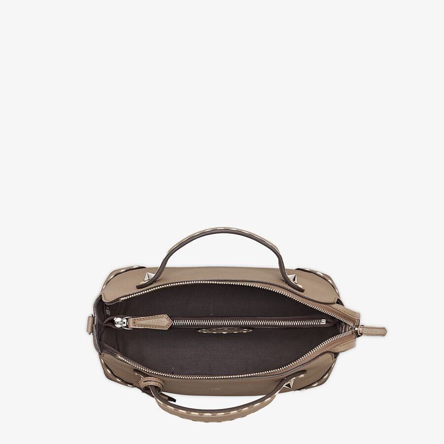 Fendi Full Grain Leather Boston Bag Fendi
