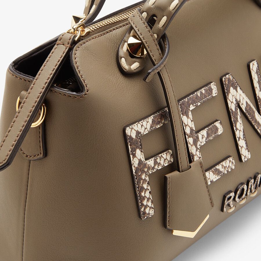Fendi Leather and Elaphe Boston Bag Fendi