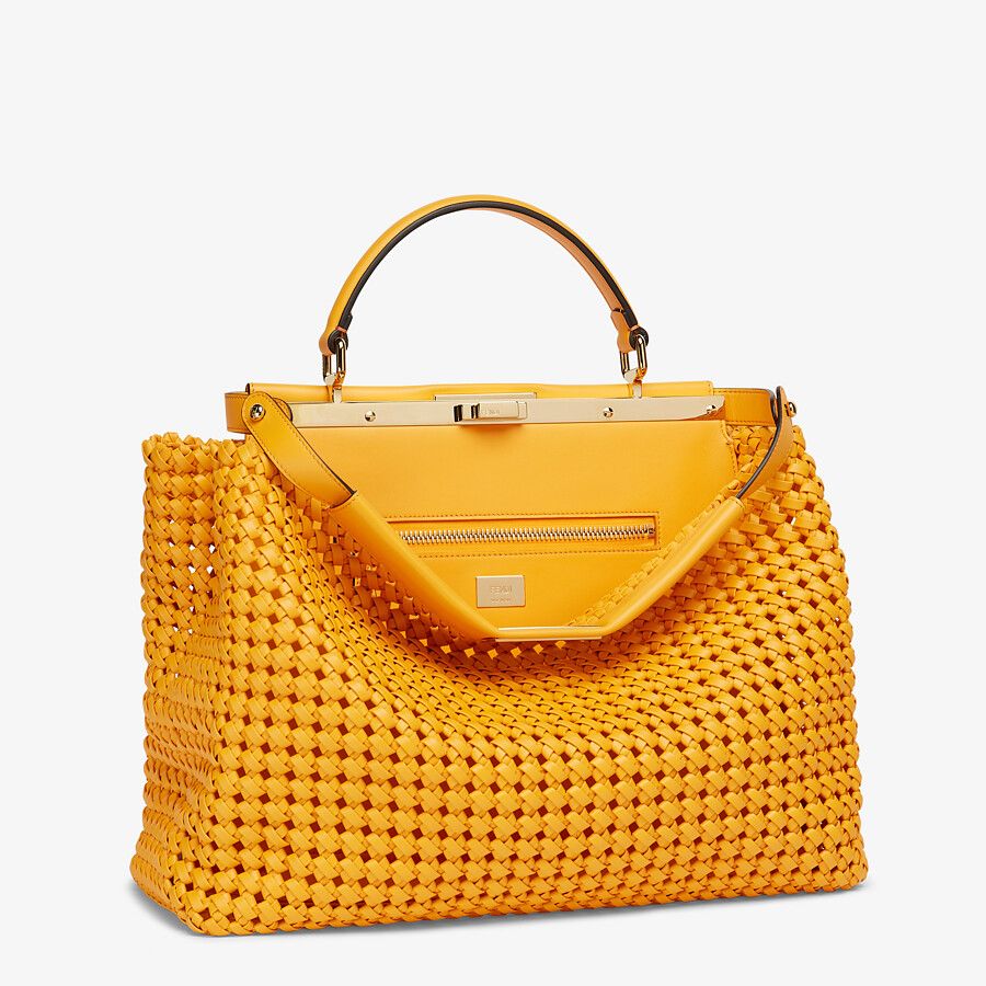 Fendi Orange Braided Leather Bag Fendi