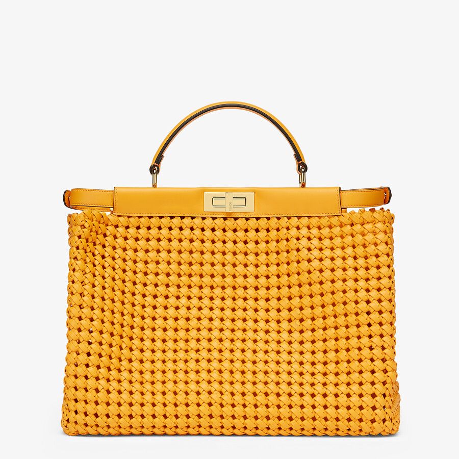 Fendi Orange Braided Leather Bag Fendi