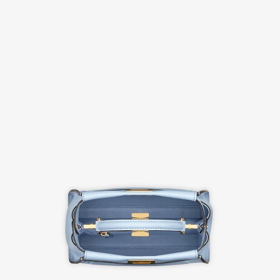 Fendi Mini Light Blue Leather Bag With Embroidery Fendi
