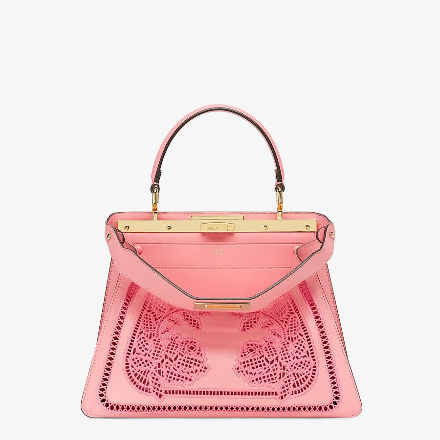 Fendi Medium Leather Bag With Embroidery Fendi