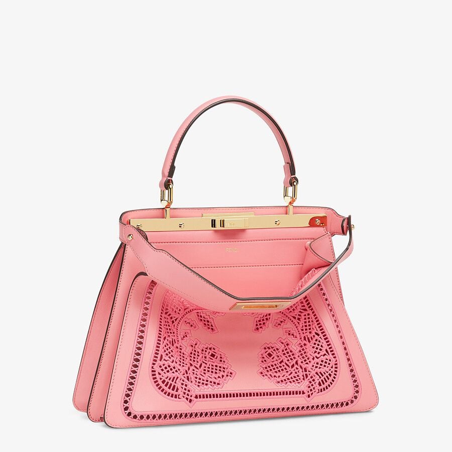 Fendi Medium Leather Bag With Embroidery Fendi