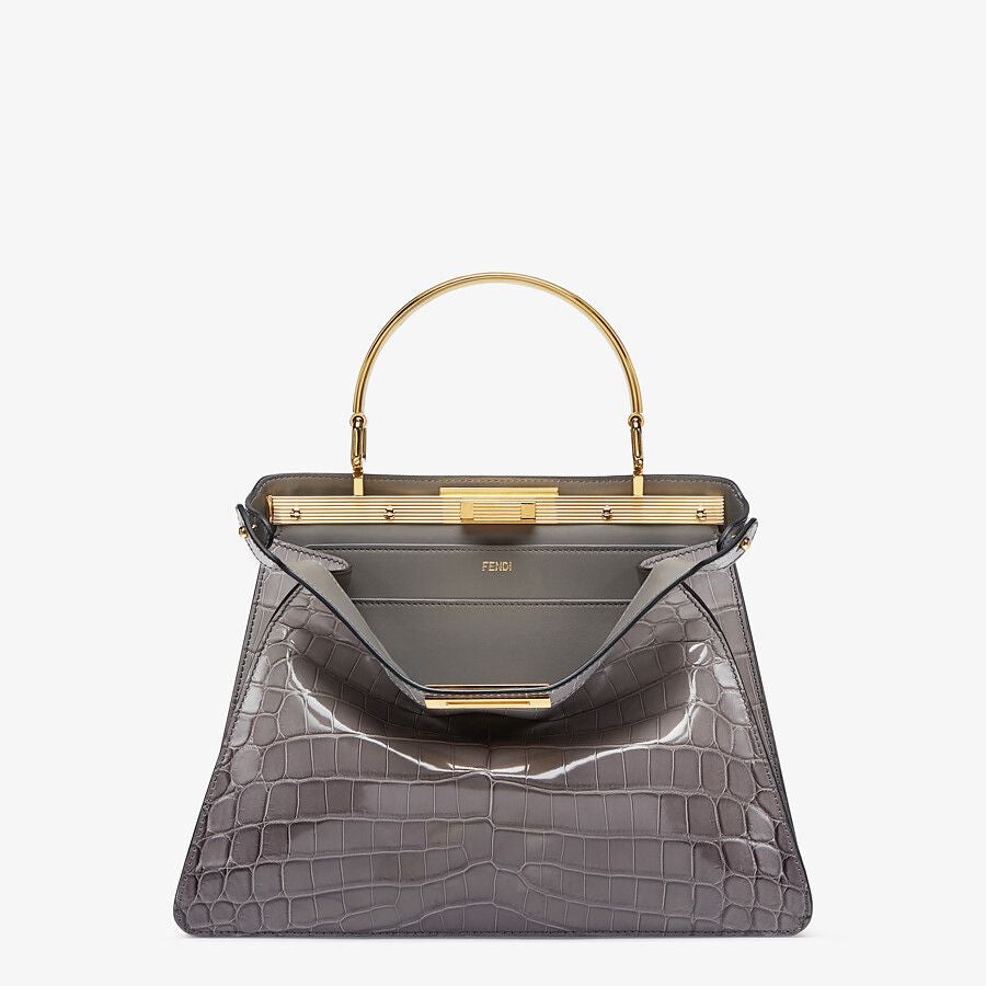 Fendi Medium Gray Crocodile Bag Fendi
