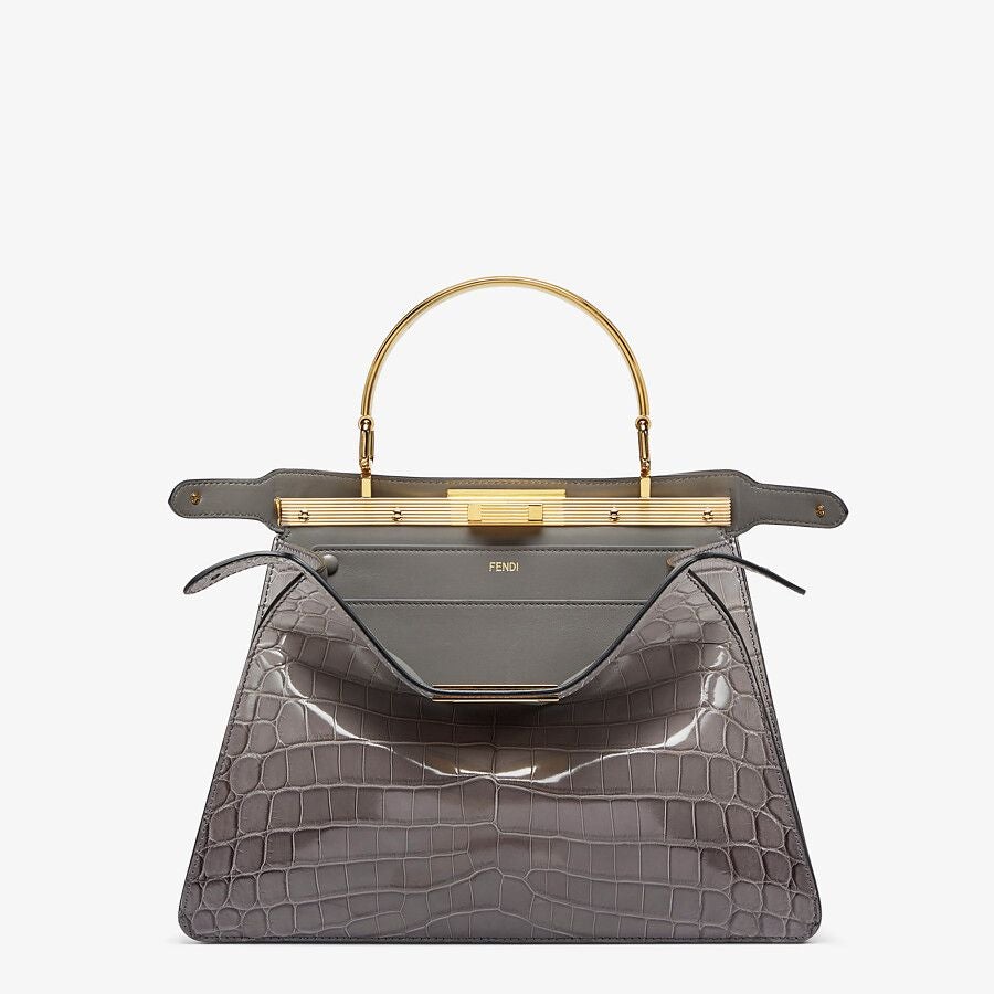 Fendi Medium Gray Crocodile Bag Fendi