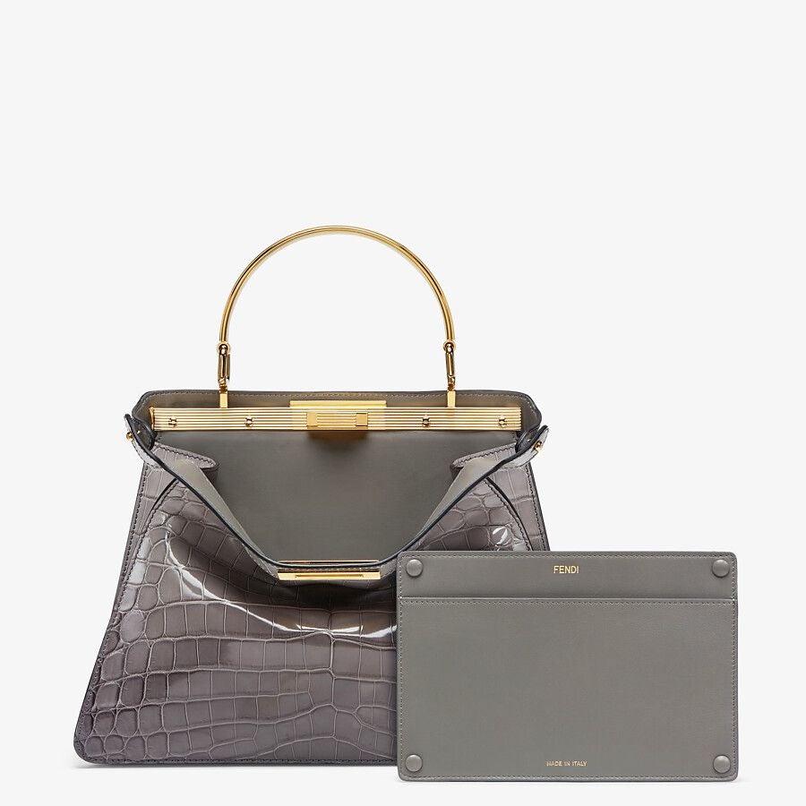 Fendi Medium Gray Crocodile Bag Fendi