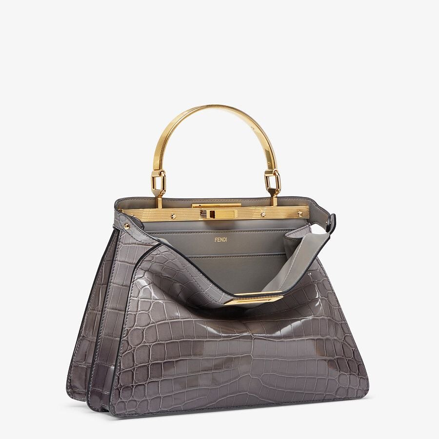 Fendi Medium Gray Crocodile Bag Fendi