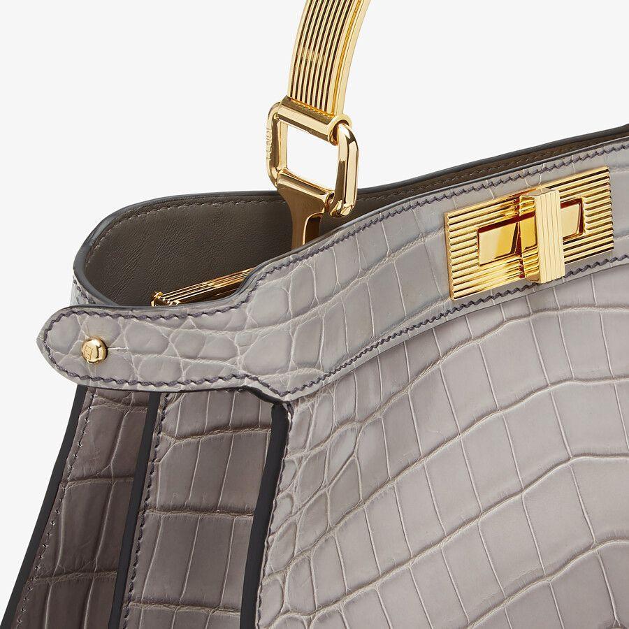 Fendi Medium Gray Crocodile Bag Fendi