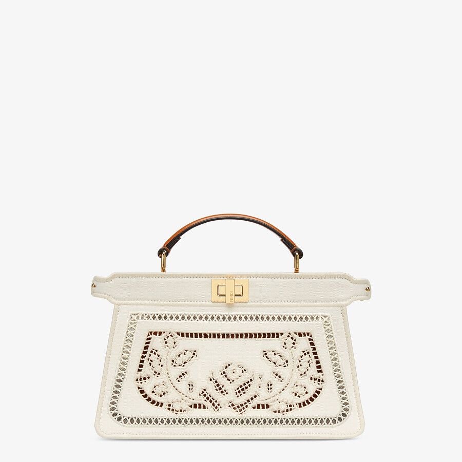 Fendi East-west Canvas Bag With Embroidery Fendi