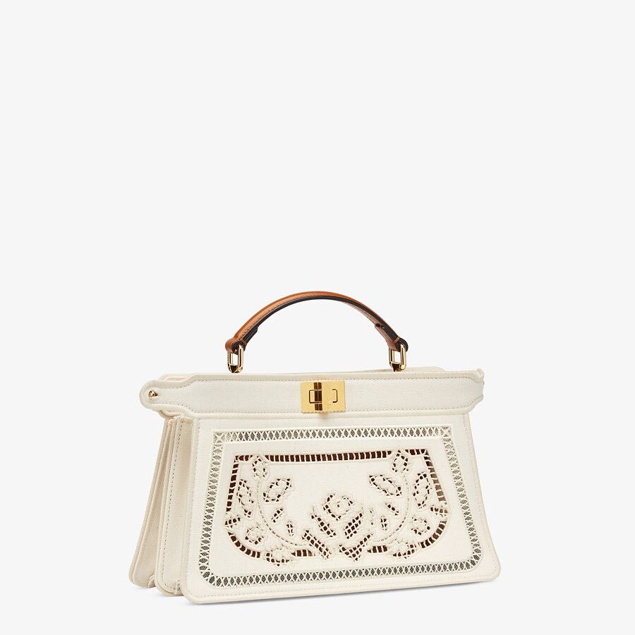 Fendi East-west Canvas Bag With Embroidery Fendi