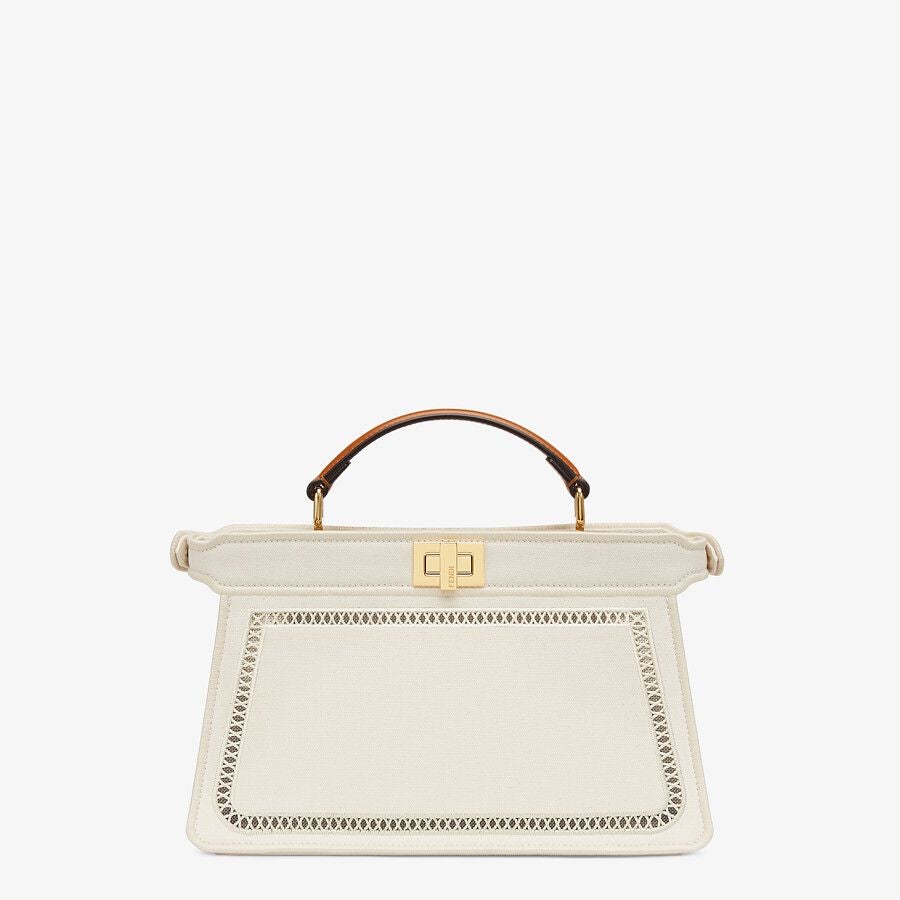 Fendi East-west Canvas Bag With Embroidery Fendi
