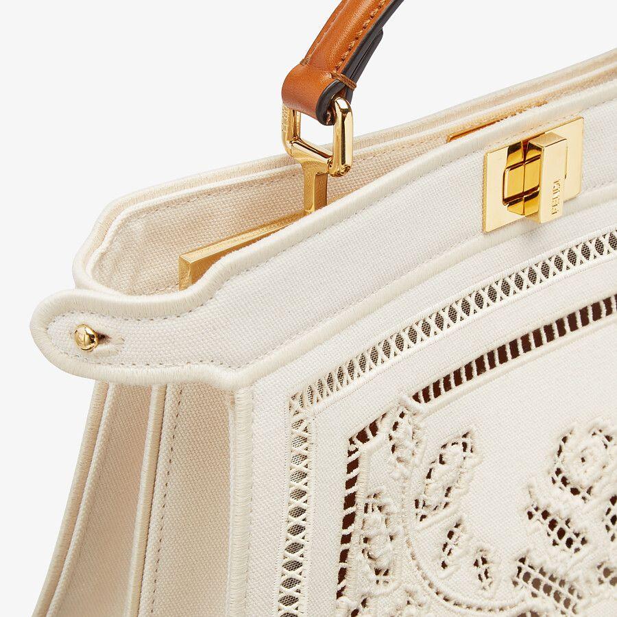 Fendi East-west Canvas Bag With Embroidery Fendi