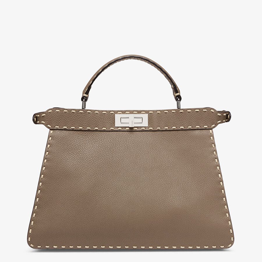Fendi Large Gray Leather Bag Fendi