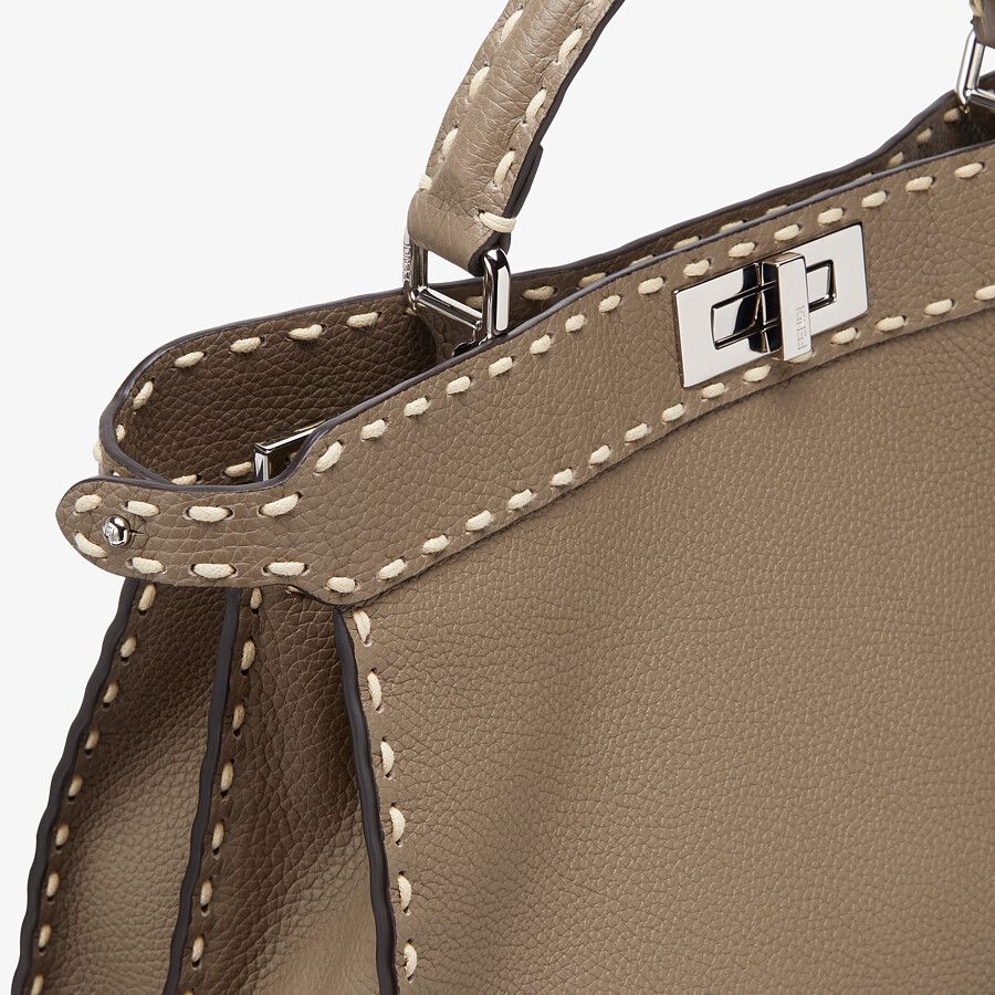 Fendi Large Gray Leather Bag Fendi