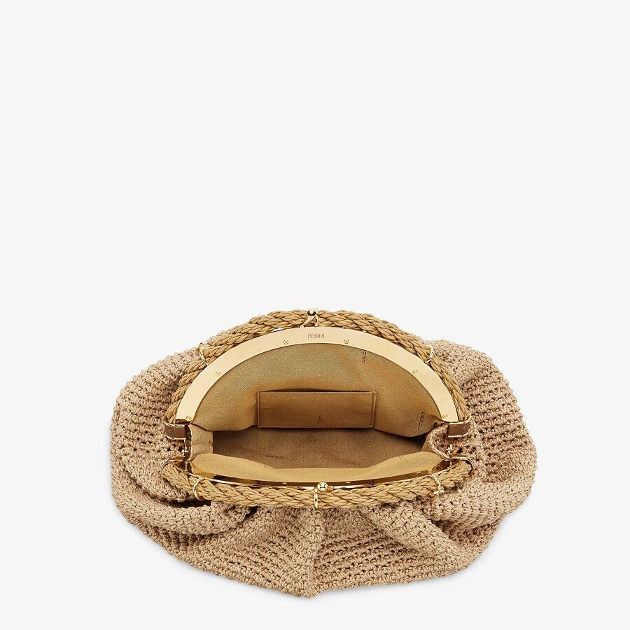 Fendi Beige Cotton-crochet Pochette Fendi