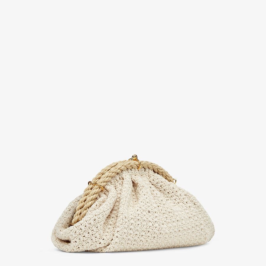 Fendi White Cotton-crochet Pochette Fendi