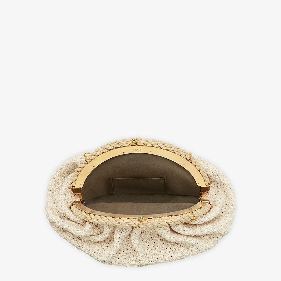 Fendi White Cotton-crochet Pochette Fendi