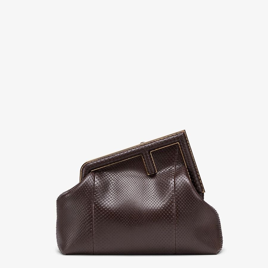 Fendi Dark Brown Python Leather Bag Fendi