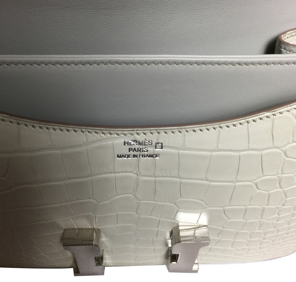 Hermes Constance 18 Bag Beton Alligator PHW Crowned Bag